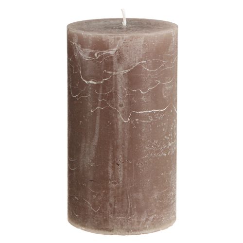 Product Solid coloured candles brown pillar candles 85×150mm 2 pcs