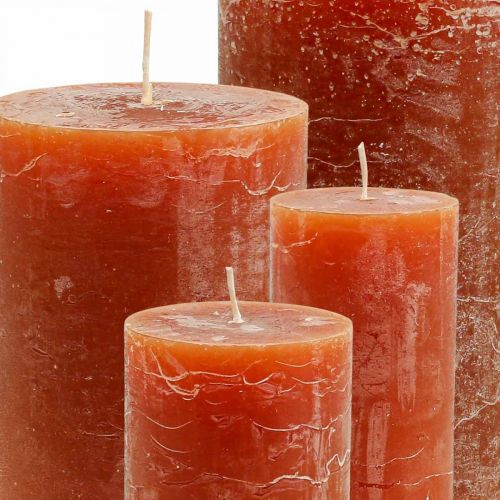 Product Solid coloured candles red-brown various sizes