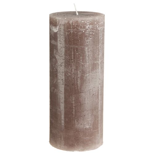 Product Solid coloured candles Brown pillar candles 85x200mm 2 pcs