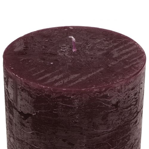 Product Solid colored candles burgundy 60x100mm 4pcs