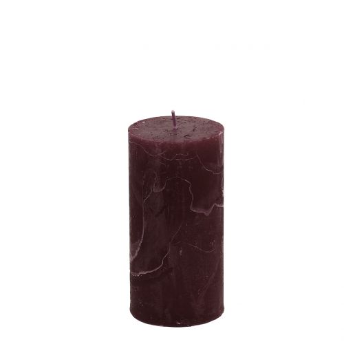 Floristik24 Solid colored candles burgundy 50x100mm 4pcs