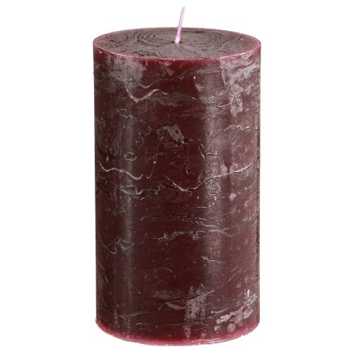 Solid coloured candles Burgundy pillar candles 70×120mm 4 pcs