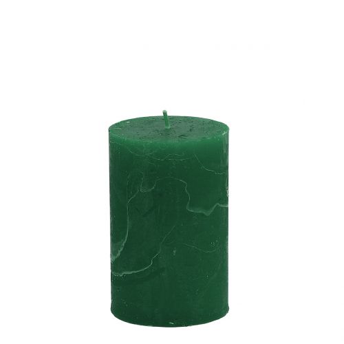 Floristik24 Solid colored candles dark green 60x100mm 4pcs
