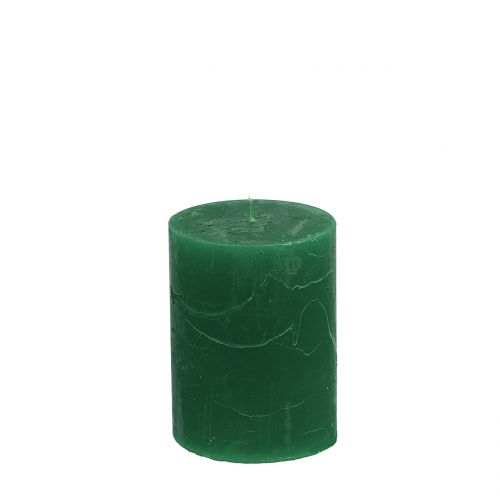 Floristik24 Solid colored candles dark green 60x80mm 4pcs