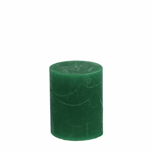 Product Solid-colored candles dark green 70x80mm 4 pcs