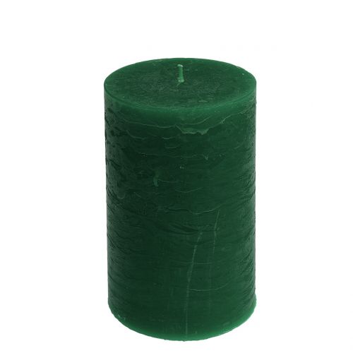 Floristik24 Solid colored candles dark green 85x150mm 2pcs