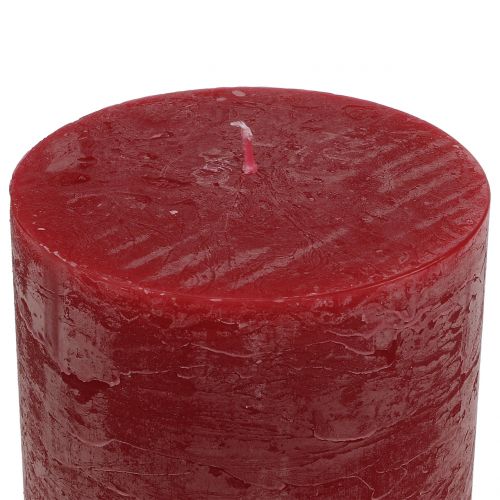 Product Solid colored candles dark red 50x100mm 4pcs