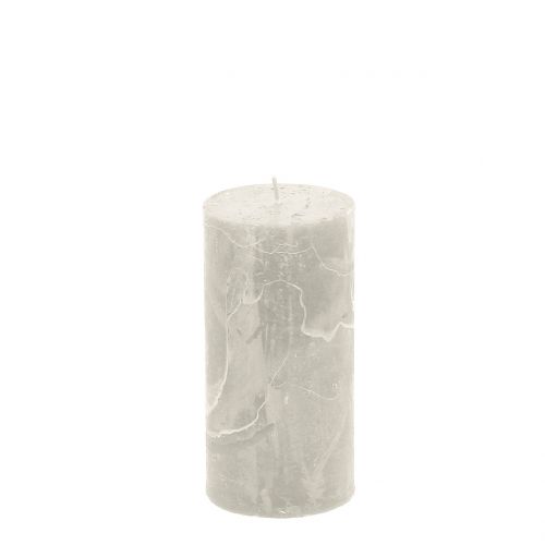 Floristik24 Solid colored candles gray 50x100mm 4pcs