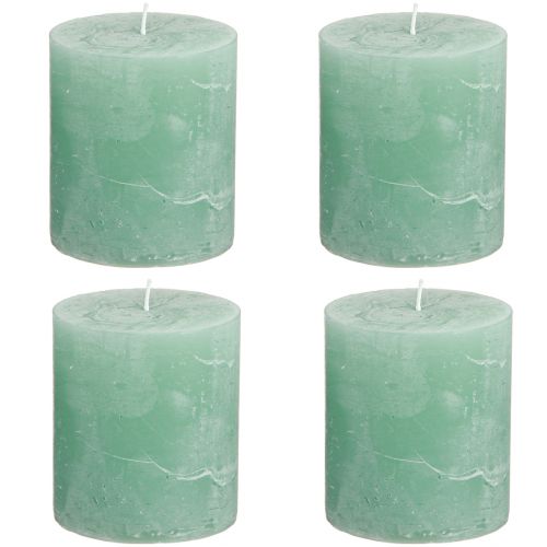 Product Solid coloured candles green jade pillar candles 70×80mm 4 pcs