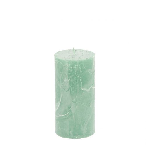 Floristik24 Solid-colored candles light green 50x100mm 4 pcs