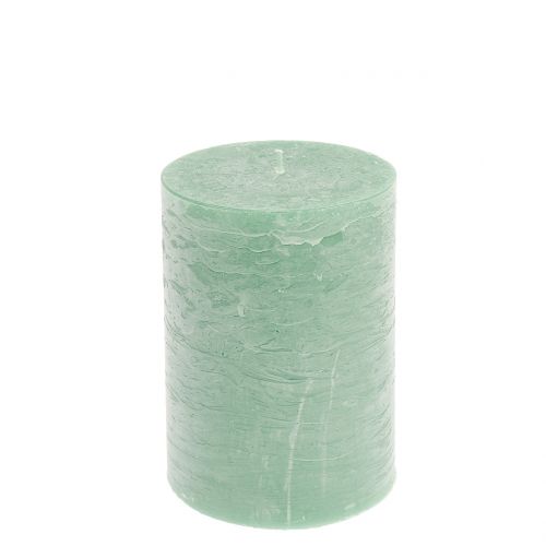 Floristik24 Solid colored candles light green 85x120mm 2pcs