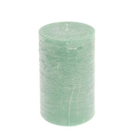 Floristik24 Solid colored candles light green 85x150mm 2pcs