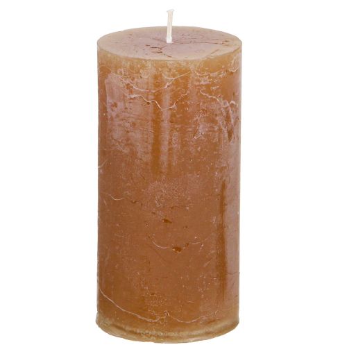 Floristik24 Solid coloured candles caramel pillar candles 50×100mm 4 pcs