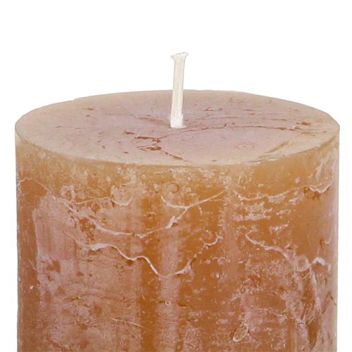 Product Solid coloured candles caramel pillar candles 50×100mm 4 pcs