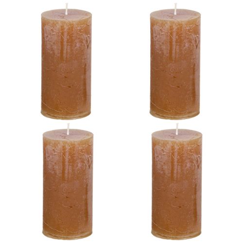 Product Solid coloured candles caramel pillar candles 50×100mm 4 pcs