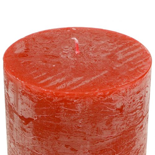 Product Solid colored candles orange 60x100mm 4pcs