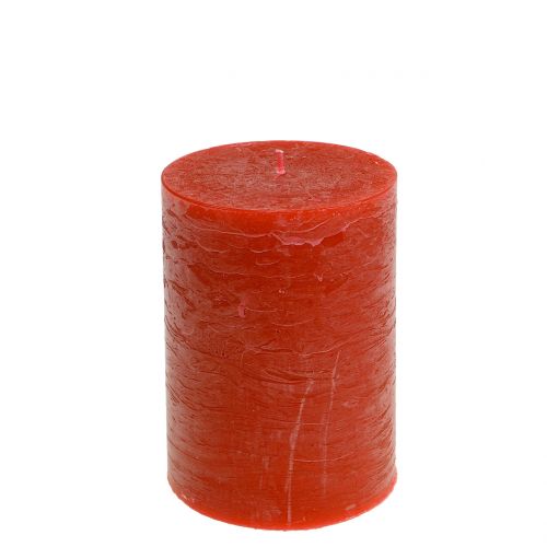 Floristik24 Solid colored candles orange 85x120mm 2pcs