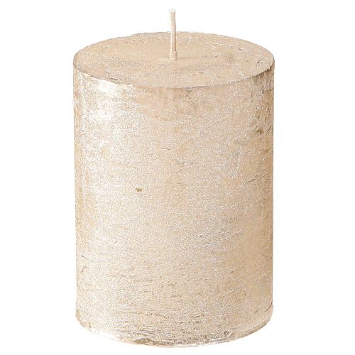 Solid colored candles platinum 60x80mm 4pcs
