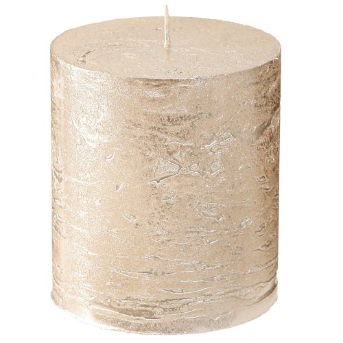 Floristik24 Solid-colored candles platinum 70x80mm 4 pcs