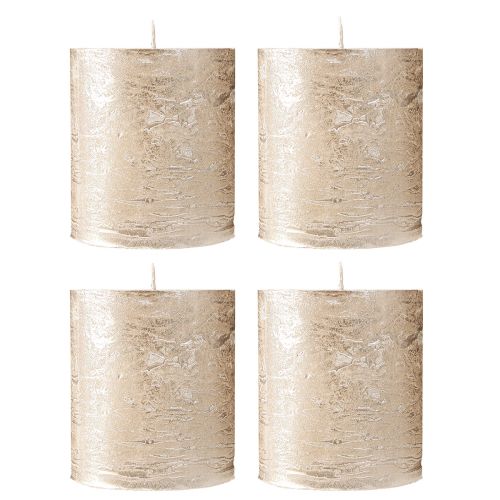 Product Solid-colored candles platinum 70x80mm 4 pcs