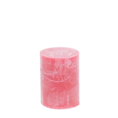 Floristik24 Solid colored candles pink 60x80mm 4pcs