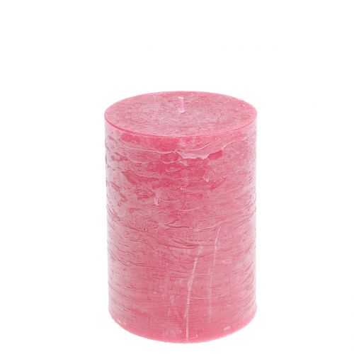 Floristik24 Solid colored candles pink 85x120mm 2pcs