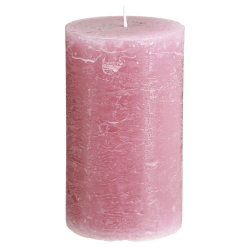Product Solid coloured candles pink pillar candles old pink 70×120mm 4 pcs