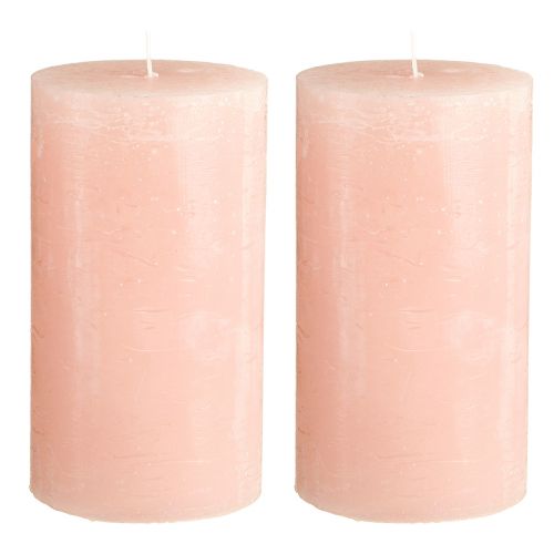 Product Solid coloured candles pink pillar candles light pink 85×150mm 2 pcs