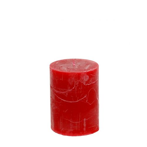 Solid colored candles red 60x80mm 4pcs
