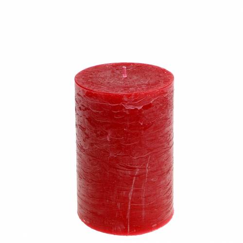 Solid colored candles red 70x120mm 4pcs