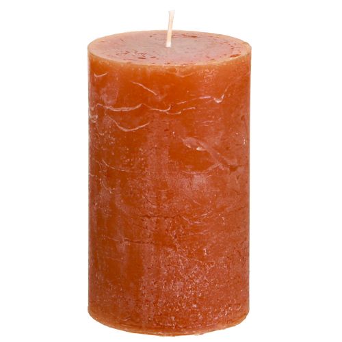 Floristik24 Solid coloured candles red-brown pillar candles 60×100mm 4 pcs