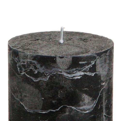Product Solid coloured candles black pillar candles 70×80mm 4 pcs