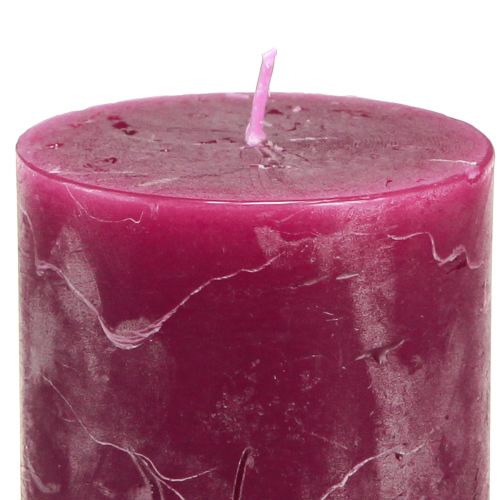 Product Solid Colored Candles Pillar Pink Berry 70x100mm 12 Pcs