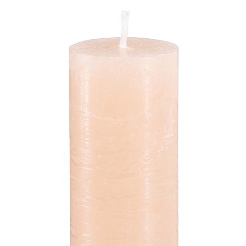 Floristik24 Solid coloured candles table candles apricot 34x240mm 4 pcs