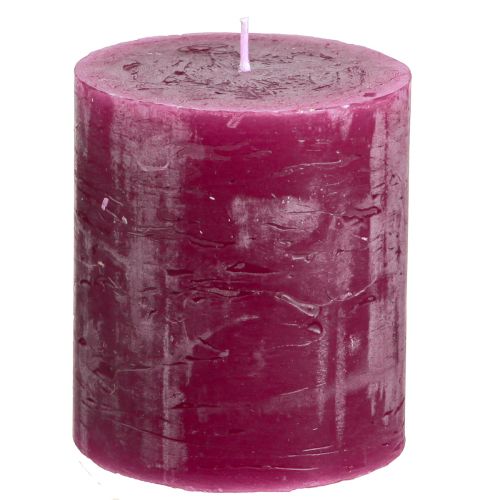 Product Solid coloured candles Berry pillar candles purple 70×80mm 4 pcs