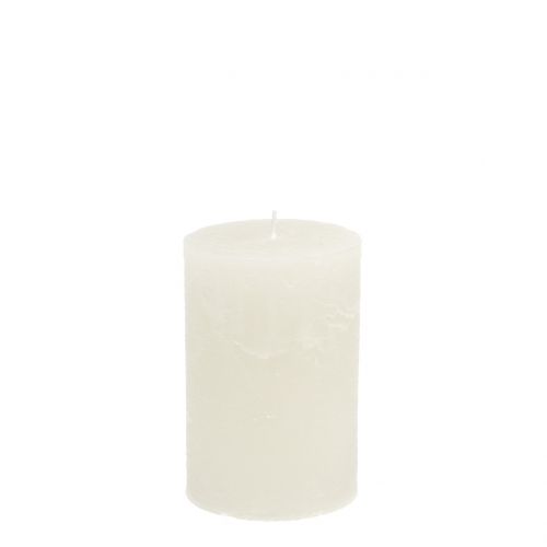 Floristik24 Solid colored candles white 60x80mm 4pcs