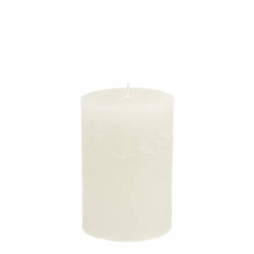 Floristik24 Solid-colored candles white 70x100mm 4 pcs
