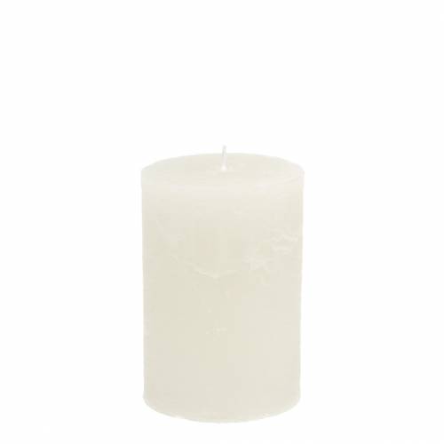 Floristik24 Solid colored candles white 70x100mm 4pcs