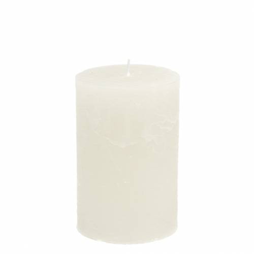 Floristik24 Solid colored candles white 70x120mm 4pcs