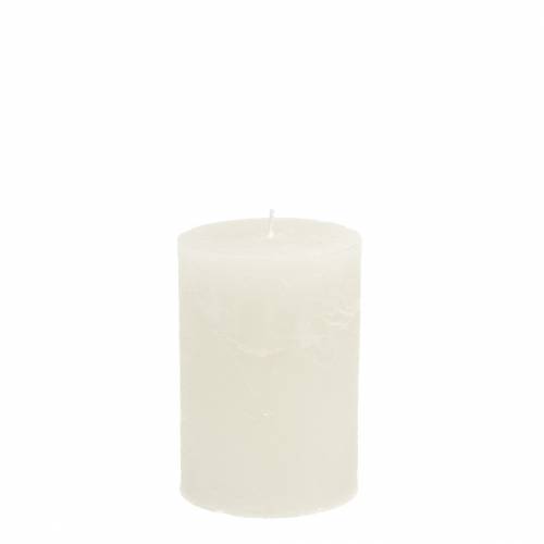 Floristik24 Solid colored candles white 70x80mm 4pcs