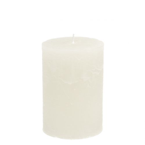 Floristik24 Solid colored candles white 85x120mm 2pcs