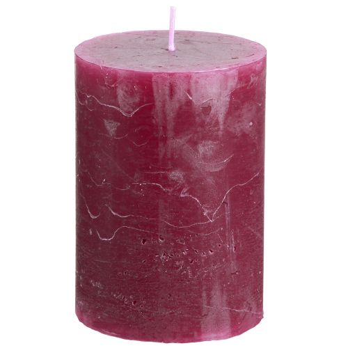 Solid coloured candles in Berry pillar 70x100mm 4 pcs