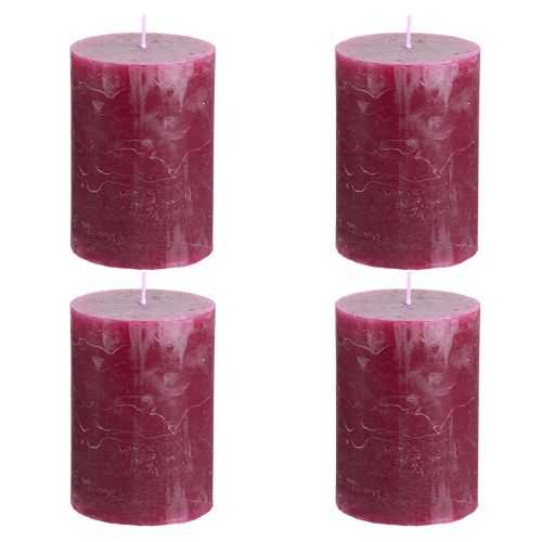Product Solid coloured candles in Berry pillar 70x100mm 4 pcs