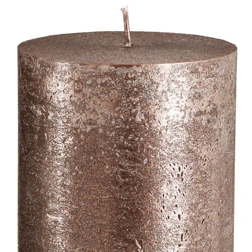 Product Solid coloured pillar candles copper 85mmx200mm 2 pcs
