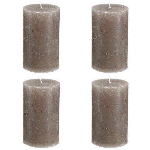 Product Solid coloured pillar candles brown candles 60x100mm 4 pcs