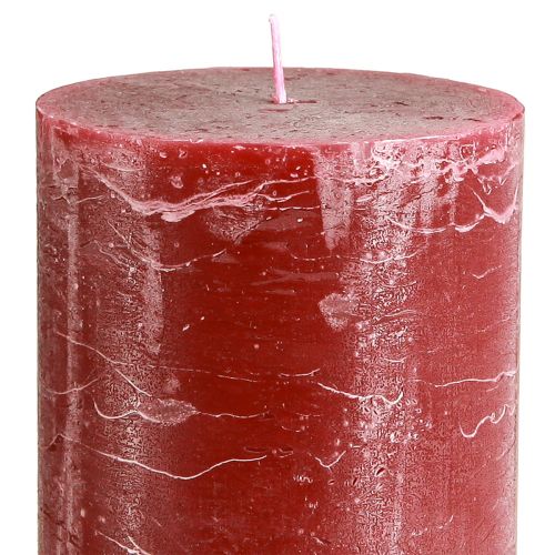 Product Solid coloured pillar candles dark red 85x200mm 2 pcs