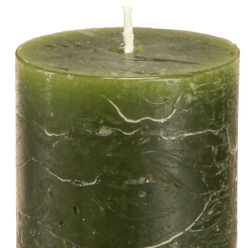 Floristik24 Solid coloured pillar candles green 3 colours 50x100mm 12 pcs