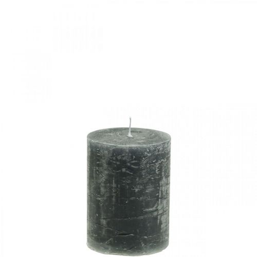 Floristik24 Solid colored candles anthracite pillar candles 60×100mm 4pcs