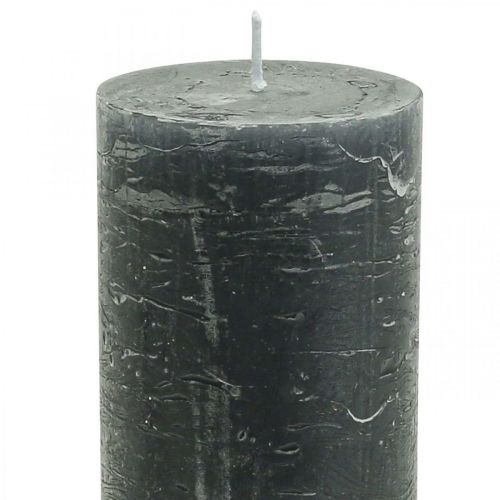 Product Solid coloured candles anthracite pillar candles 60×80mm 4pcs