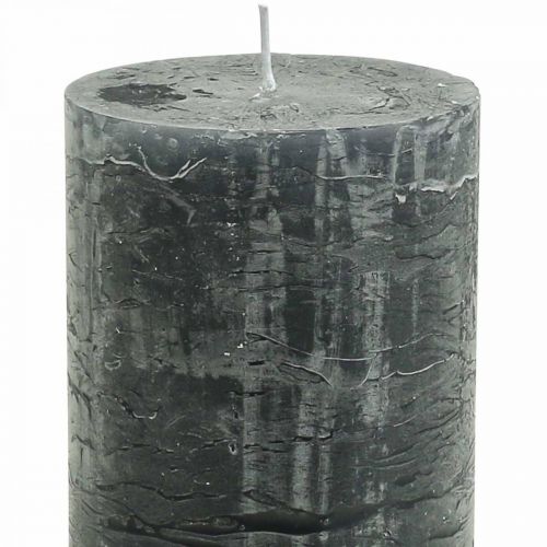 Product Solid-colored candles anthracite pillar candles 70×120mm 4 pcs